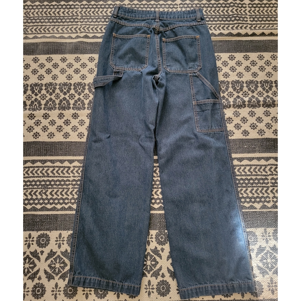 Womens Forever 21 Cargo/carpentee Denim Jeans Size Small Dark Wash